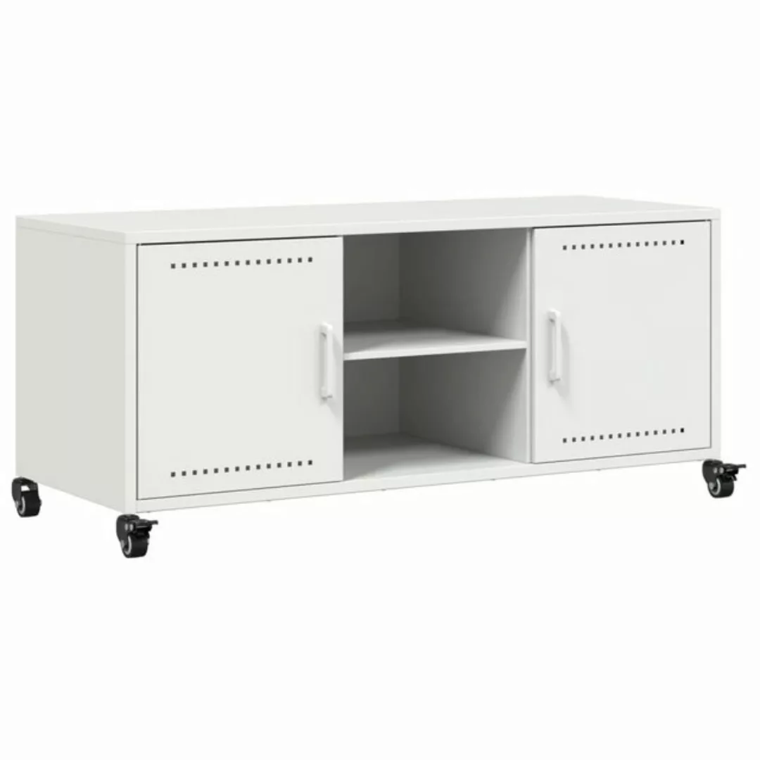 vidaXL Schrankmodule TV-Schrank Weiß 100,5x39x43,5 cm Kaltgewalzter Stahl günstig online kaufen