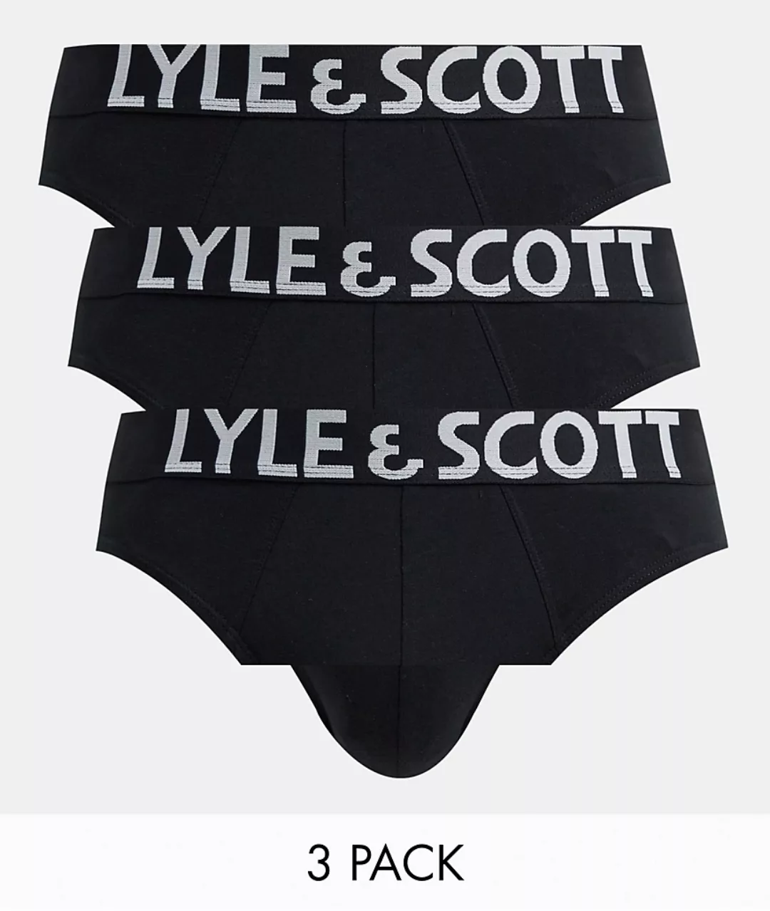 Lyle & Scott – Bodywear – Unterhosen in Schwarz mit Logobund im 3er-Pack günstig online kaufen