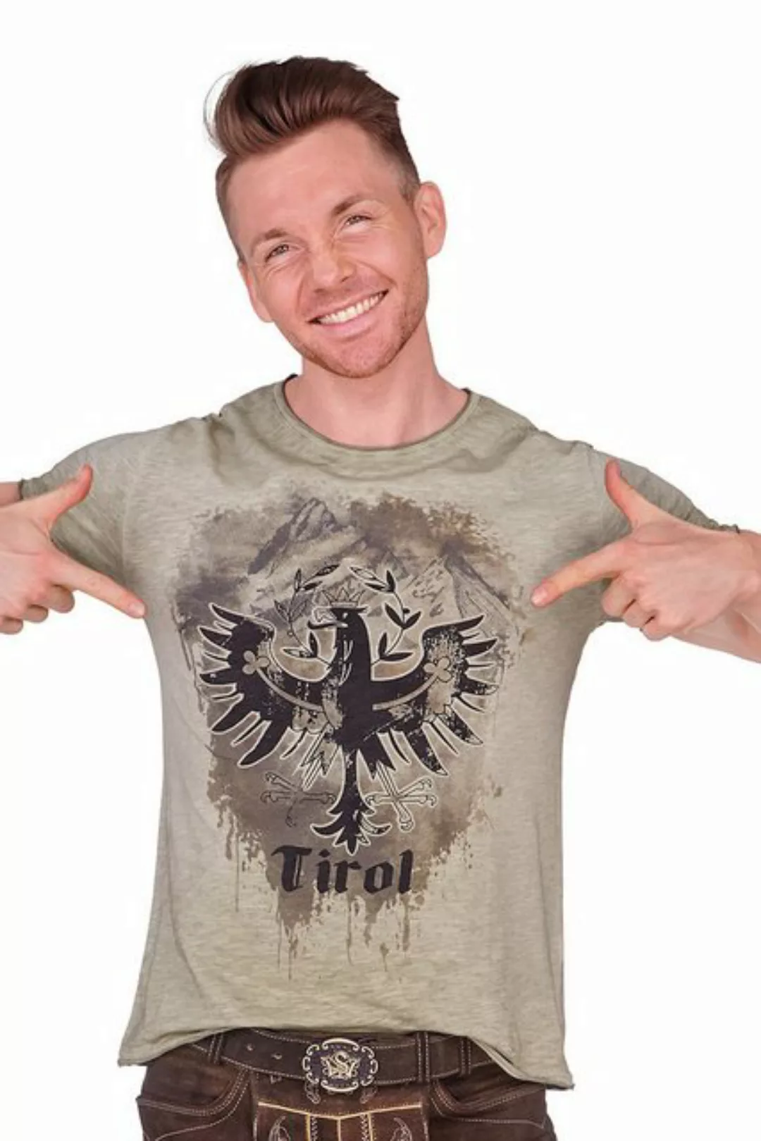 Hangowear Trachtenshirt Trachtenshirt Herren - TIROL - oliv günstig online kaufen