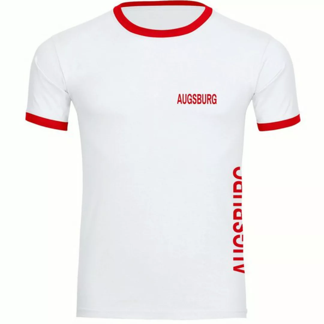 multifanshop T-Shirt Kontrast Augsburg - Brust & Seite - Männer günstig online kaufen