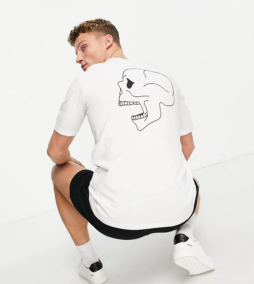 Selected Homme – Oversize-T-Shirt aus einem Bio-Baumwollmix in Weiß mit Tot günstig online kaufen