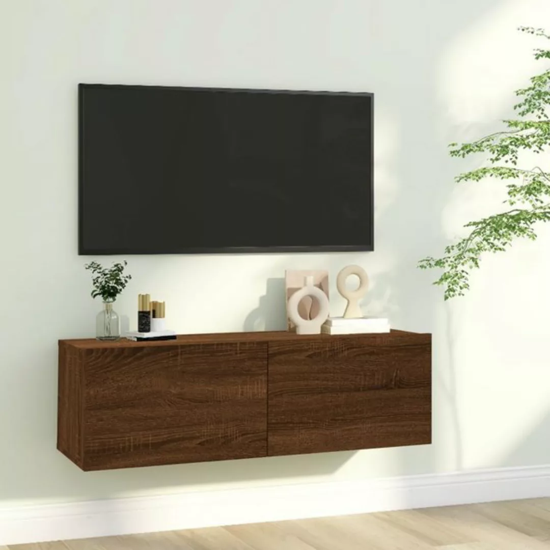 vidaXL TV-Schrank TV-Wandschrank Braun Eiche 100x30x30 cm Spanplatte günstig online kaufen