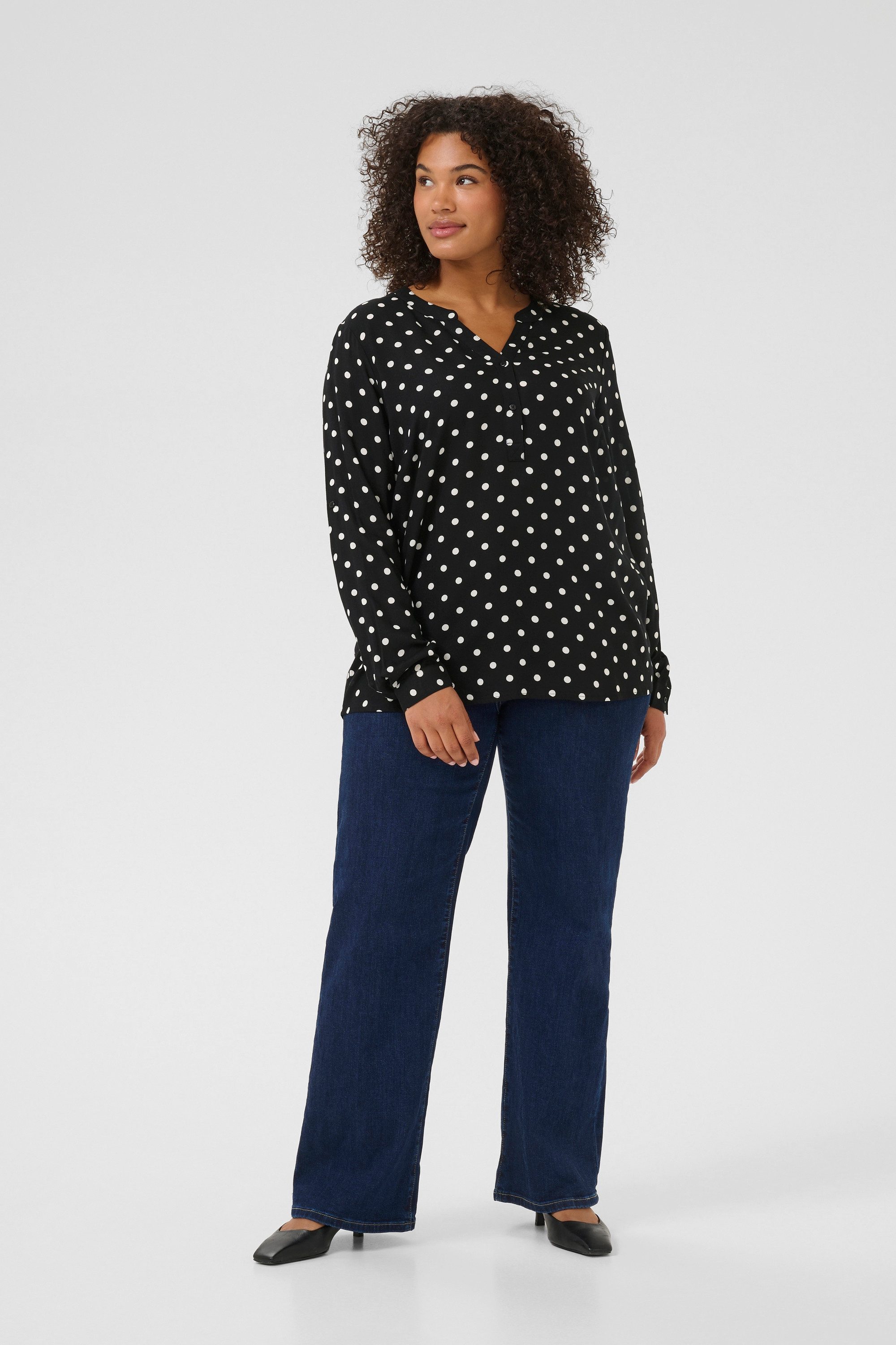 KAFFE Curve Langarmbluse Langarm-Bluse KCsida Große günstig online kaufen