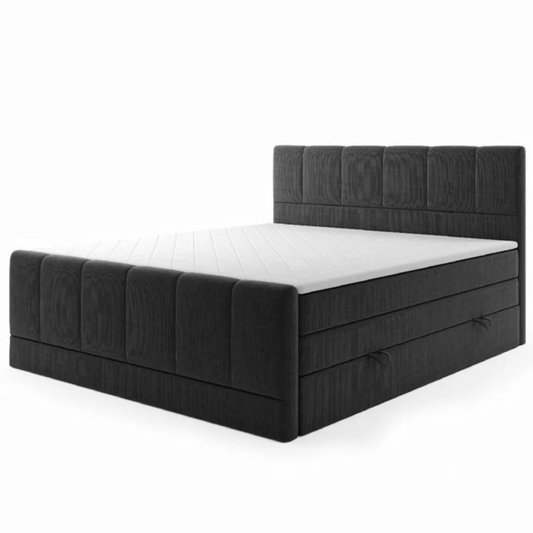 M-Punkt24 Boxspringbett Ibiza (Grau oder Schwarz, Liegefläche 180 x 200cm, günstig online kaufen