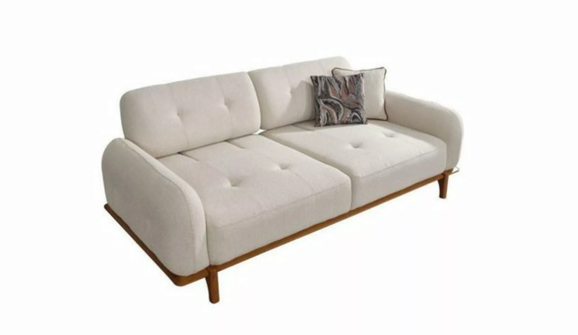 JVmoebel 3-Sitzer Dreisitzer Couch Beige Sofa 3 Sitzer Polstersofa Stoffsof günstig online kaufen