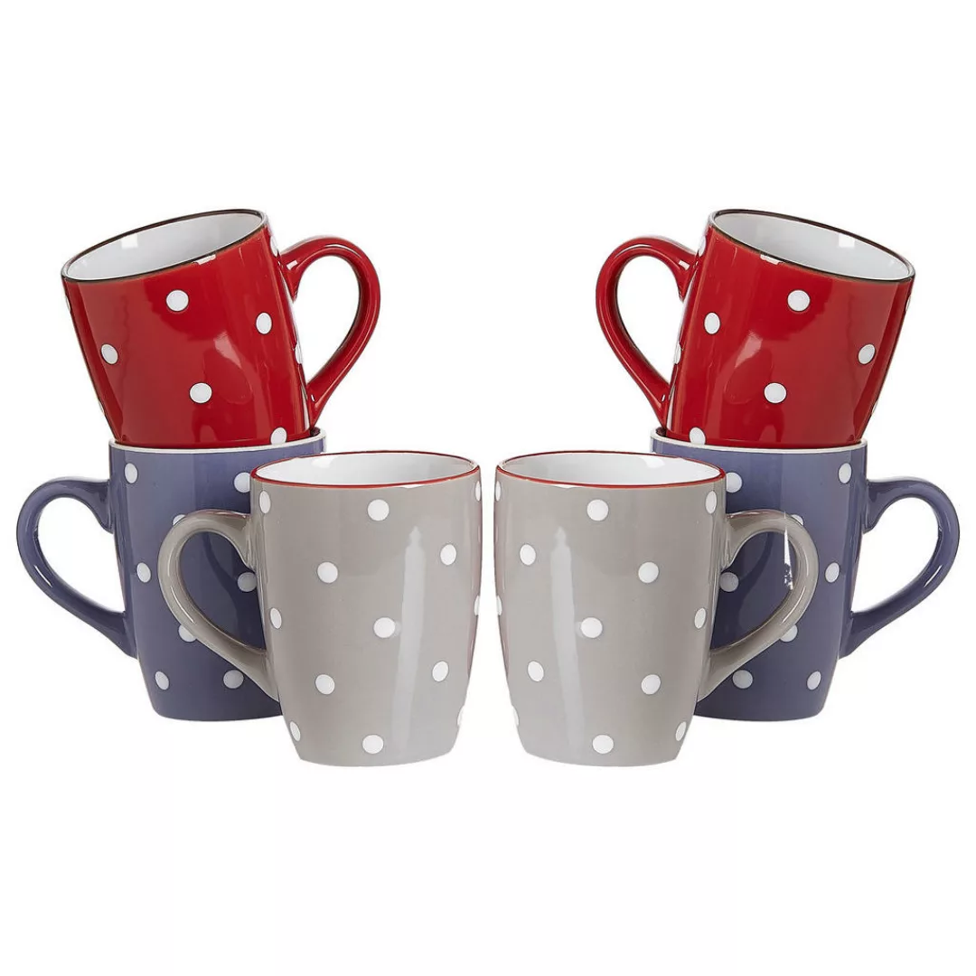 Ritzenhoff & Breker Kaffeebecher-Set Dots bunt Keramik 6 tlg. günstig online kaufen