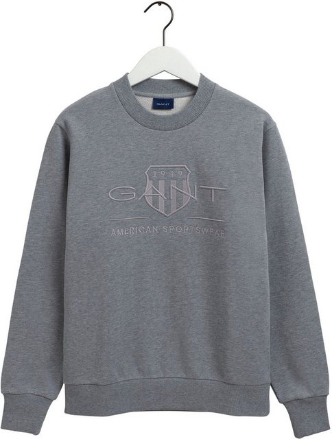 Gant Sweatshirt D1. TONAL ARCHIVE SHIELD C-NECK mit Logostickerei auf der B günstig online kaufen