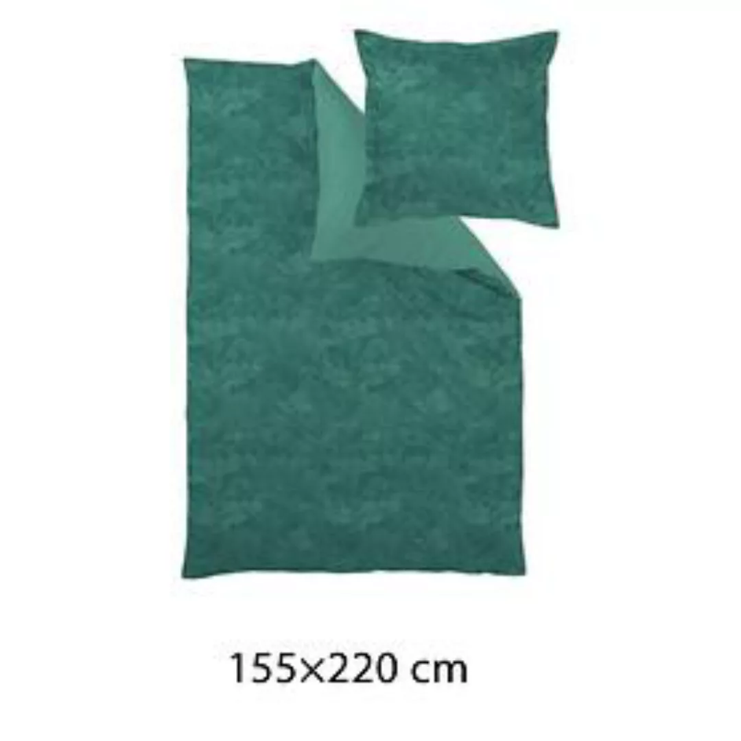 Mako-Brokat-Damast-Bettewäsche 'Calista' grün 155x220 günstig online kaufen