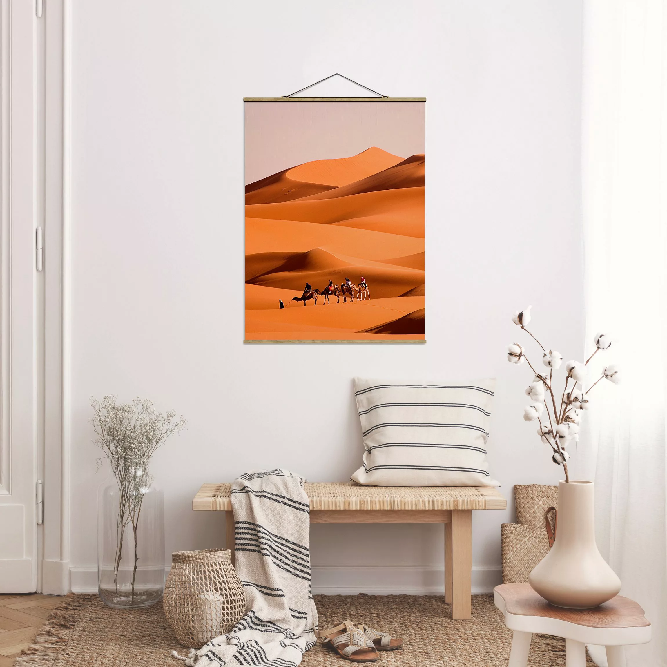 Stoffbild Tiere mit Posterleisten - Hochformat Namib Desert günstig online kaufen