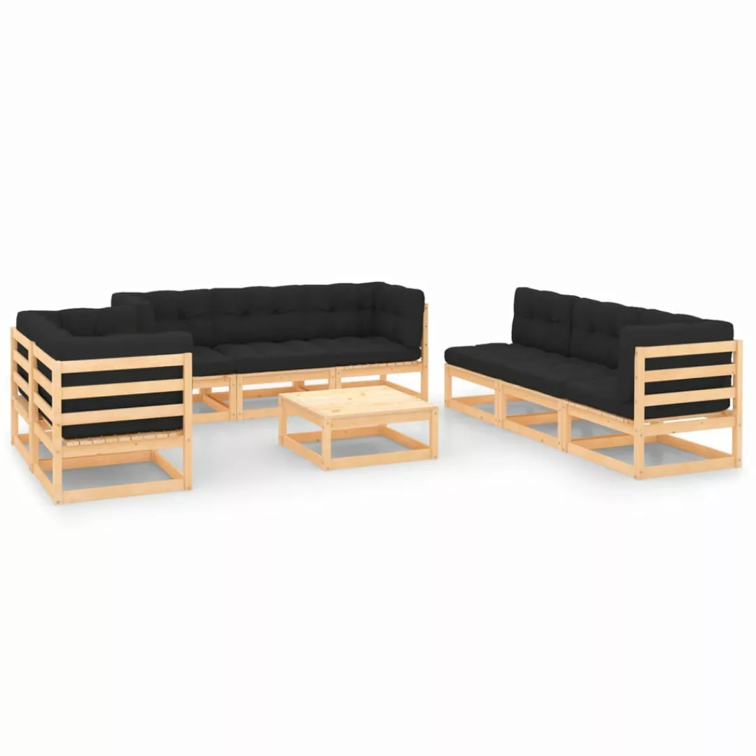 9-tlg. Garten-lounge-set Mit Kissen Massivholz Kiefer günstig online kaufen