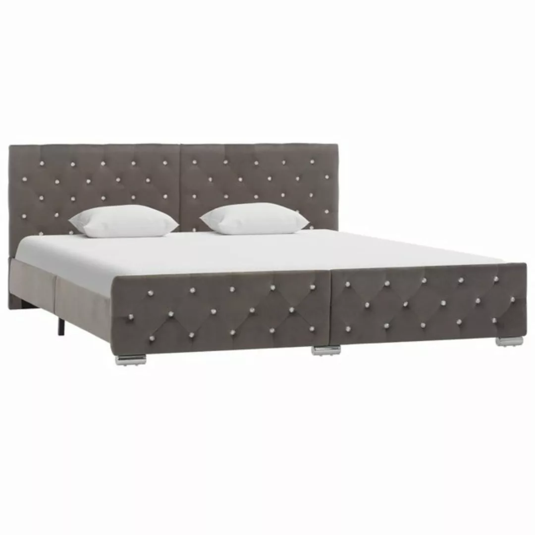 vidaXL Bettgestell Bettgestell Grau Stoff 180 x 200 cm Bett Bettrahmen Bett günstig online kaufen