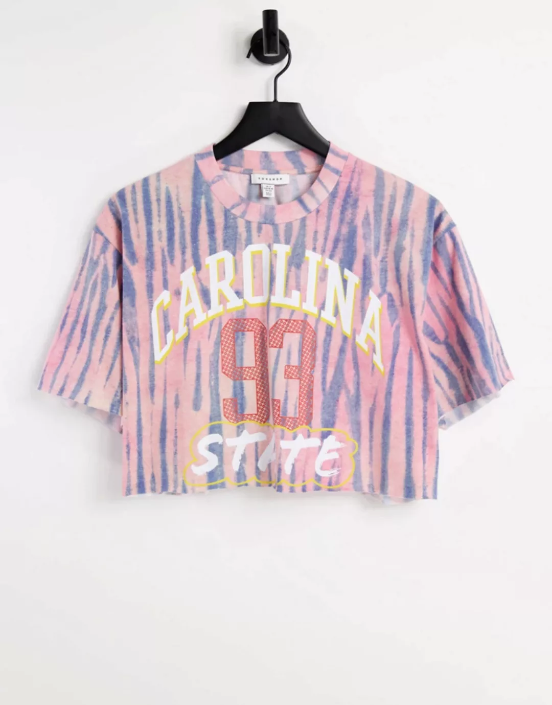 Topshop – Caroline – T-Shirt mit kurzem Schnitt in Bunt-Mehrfarbig günstig online kaufen