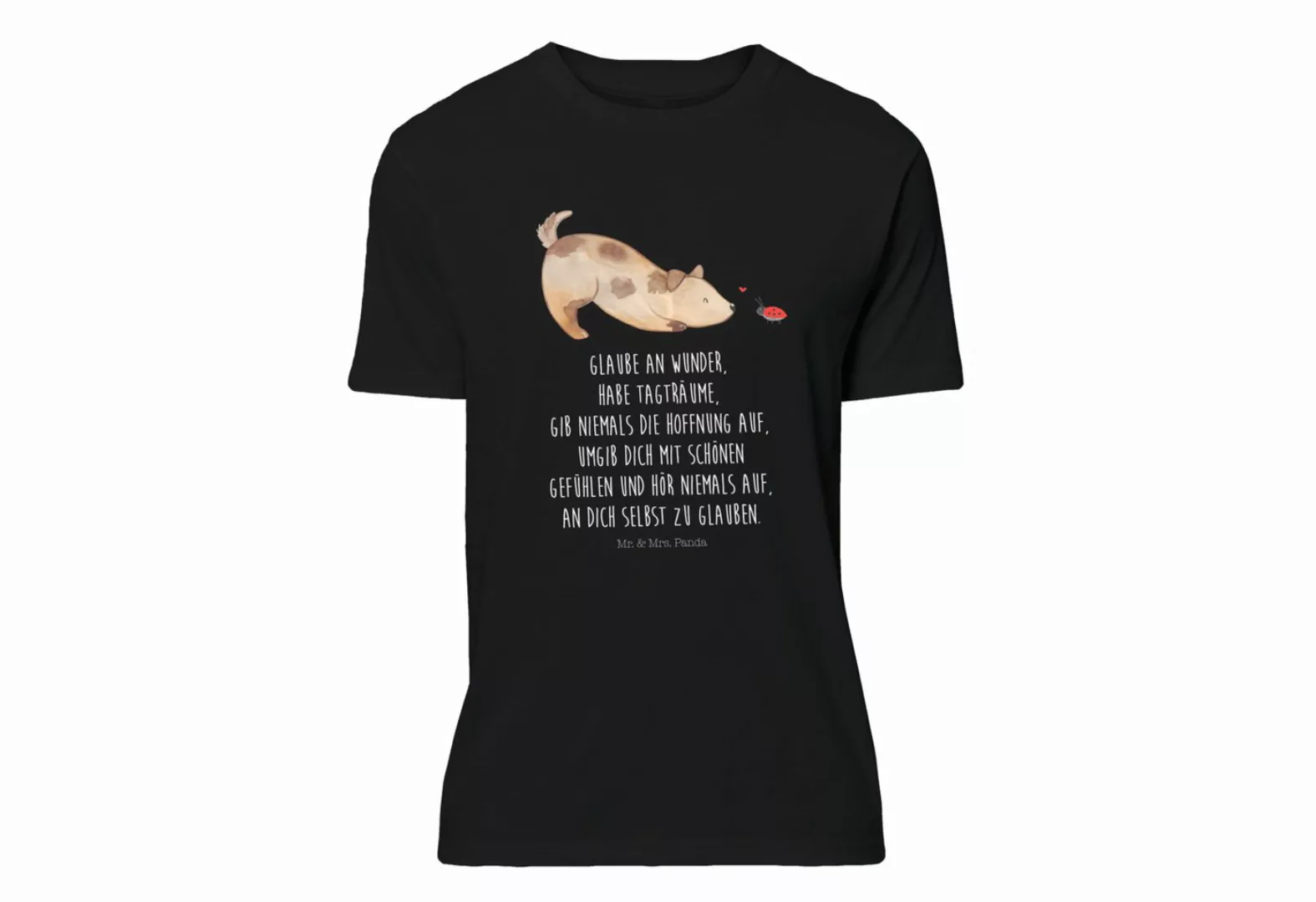 Mr. & Mrs. Panda T-Shirt Hund Marienkäfer - Schwarz - Geschenk, verspielt, günstig online kaufen