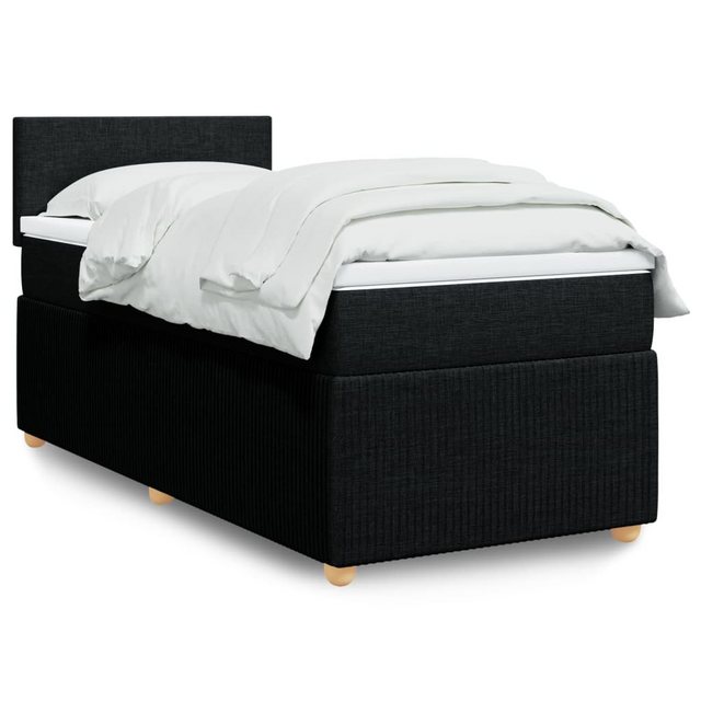 vidaXL Bettgestell Boxspringbett mit Matratze Dunkelgrau 100x200 cm Stoff B günstig online kaufen