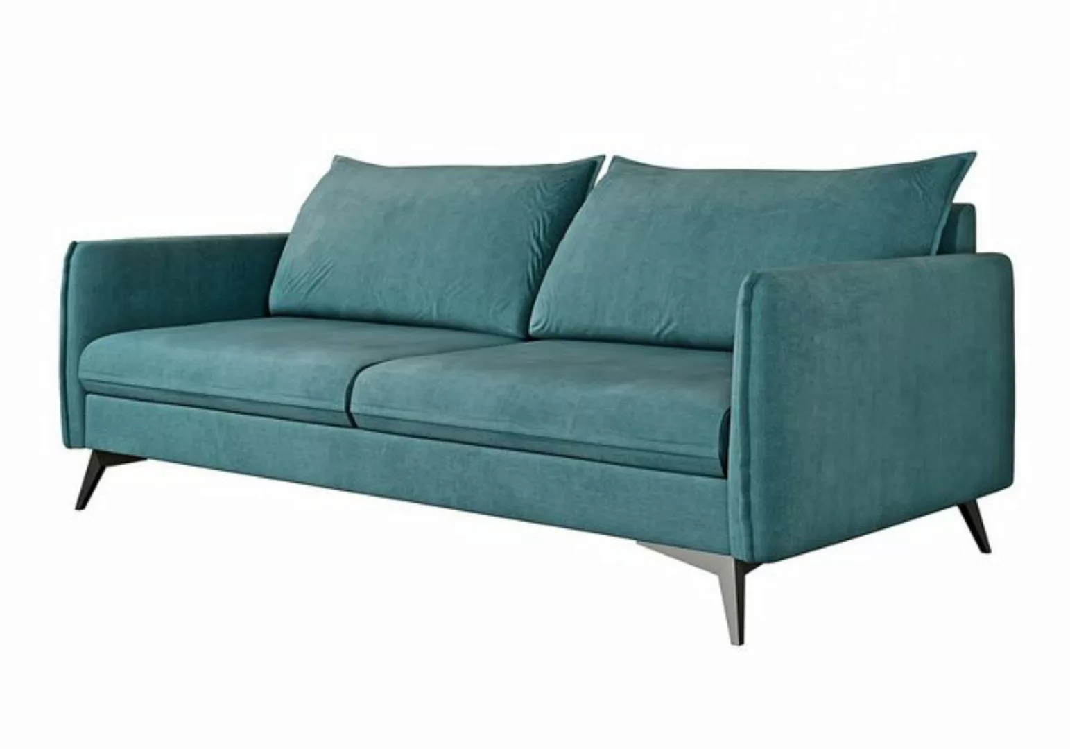 S-Style Möbel 3-Sitzer Sofa Azalea mit Schwarz Metall Füßen aus Luxusmicrof günstig online kaufen