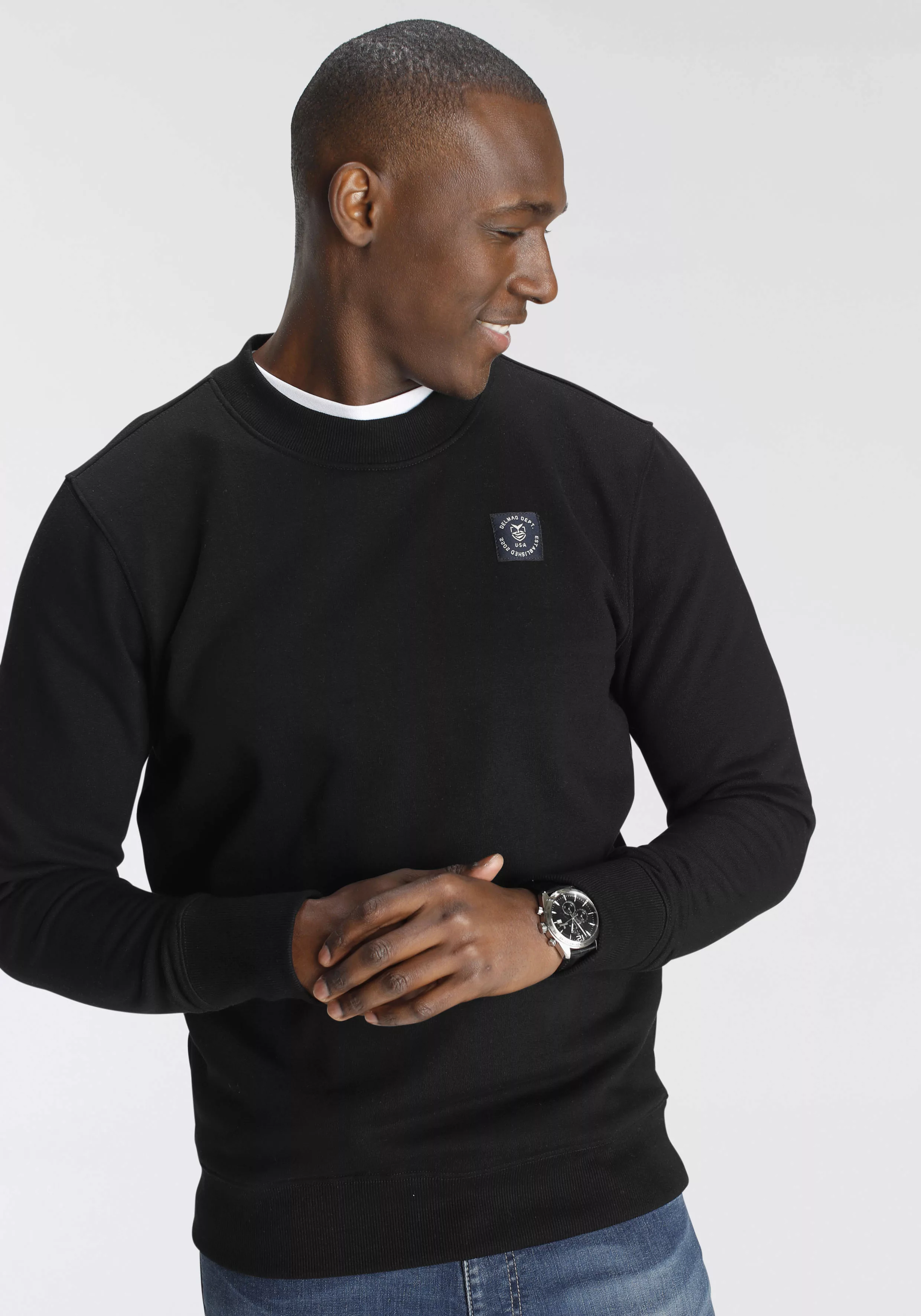 DELMAO Sweatshirt Langarm, Regular Fit, unifarben, Basic-Stil günstig online kaufen