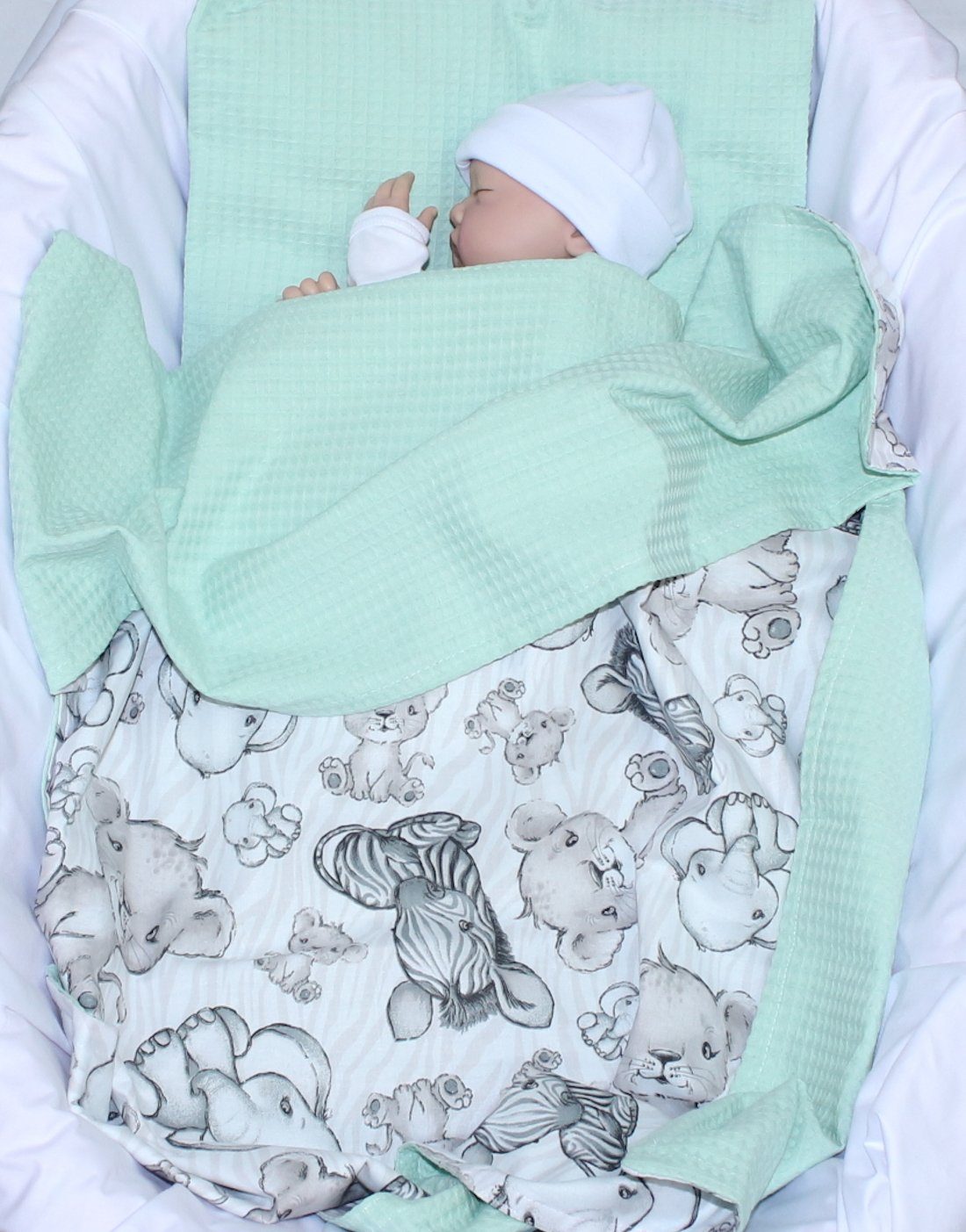 Babydecke Babydecke Waffelpiqué Baumwolle Kuscheldecke Kinderwagendecke, günstig online kaufen
