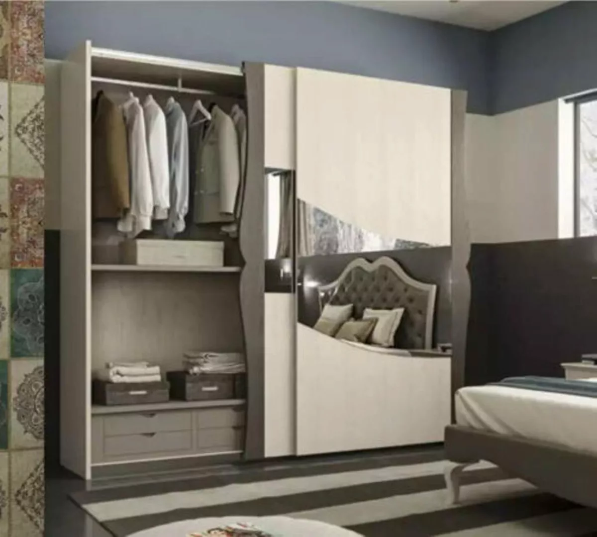 JVmoebel Kleiderschrank Beige Kleiderschrank Möbel Italienische Schlafzimme günstig online kaufen