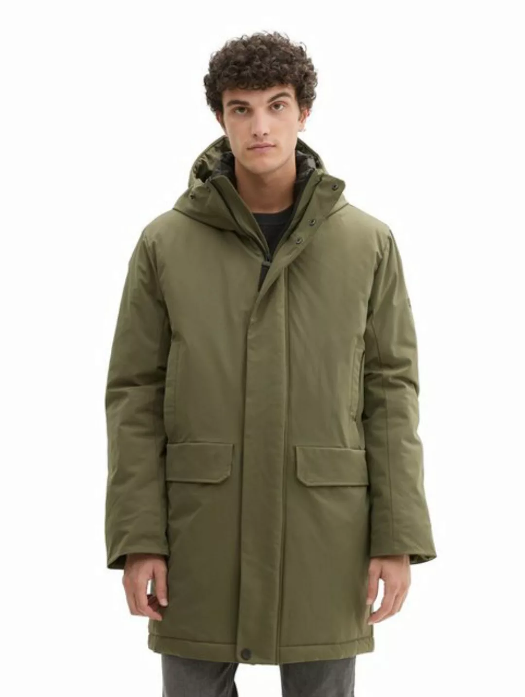 TOM TAILOR Denim Outdoorjacke tech hooded parka, urban olive green günstig online kaufen