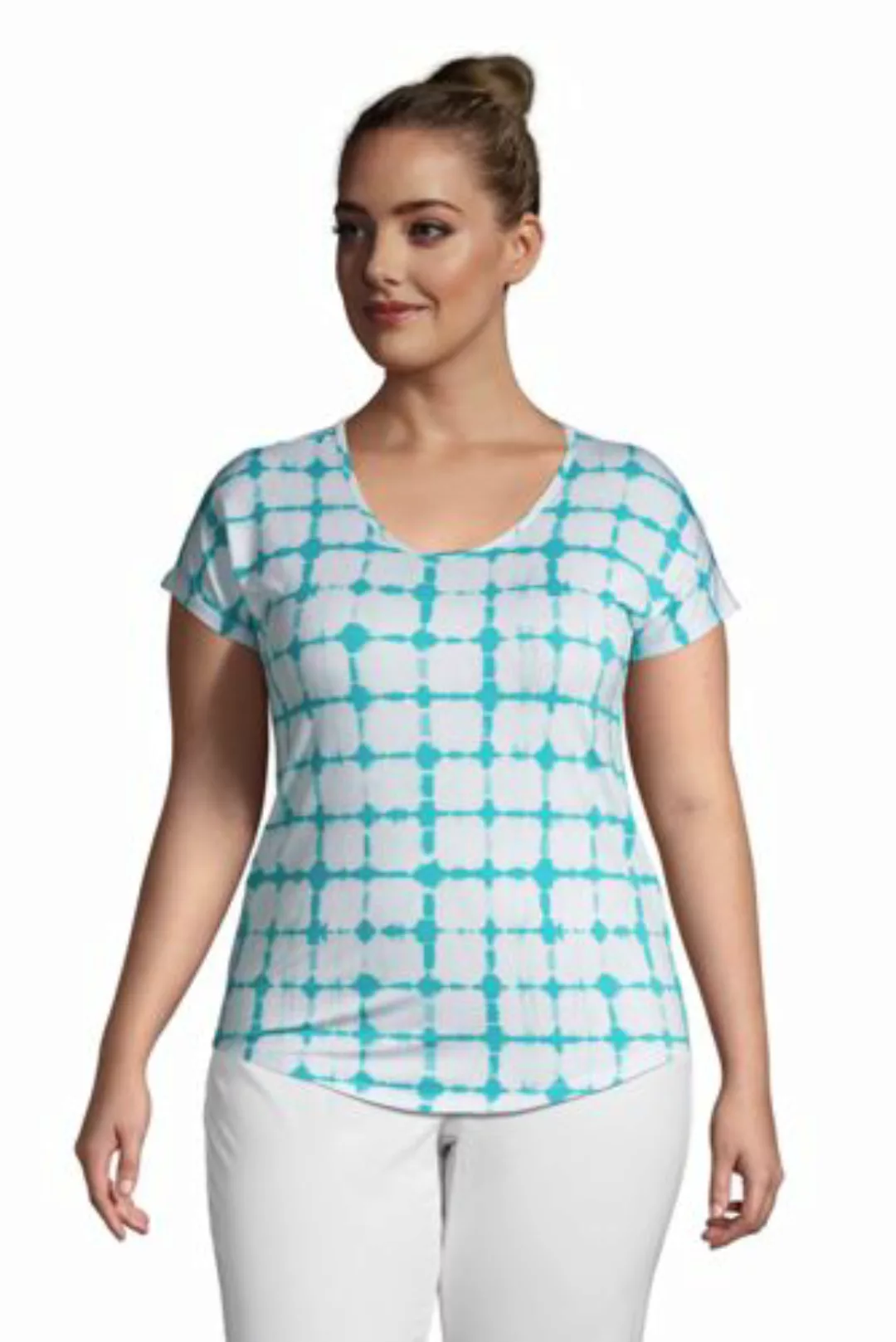Gemustertes Shirt aus Bambusviskose in großen Größen, Damen, Größe: 52-54 P günstig online kaufen