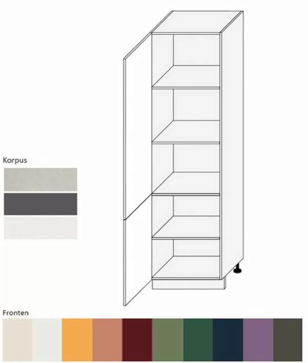 Feldmann-Wohnen Hochschrank Tivoli (1-St) 60cm Front- und Korpusfarbe wählb günstig online kaufen