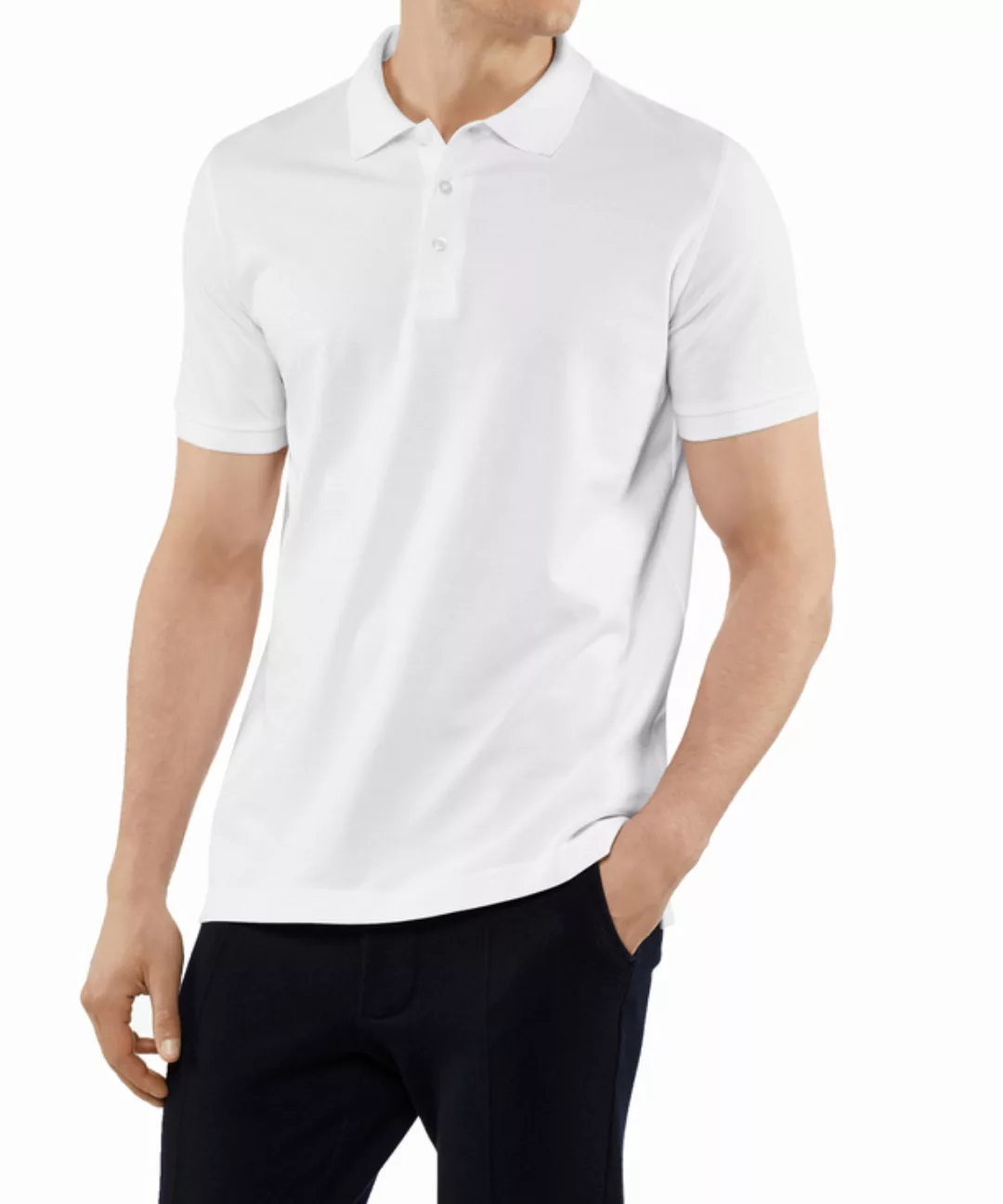 FALKE Polo Shirt Polo, Herren, M, Weiß, Struktur, Baumwolle, 62101-200003 günstig online kaufen