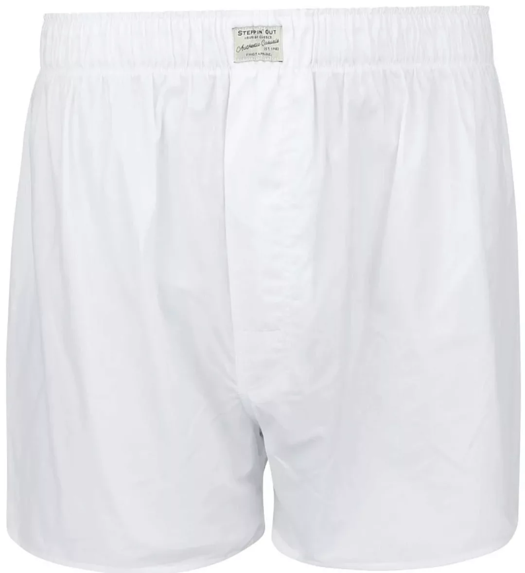 Steppin' Out Boxershort Solid Poplin Weiß - Größe S günstig online kaufen