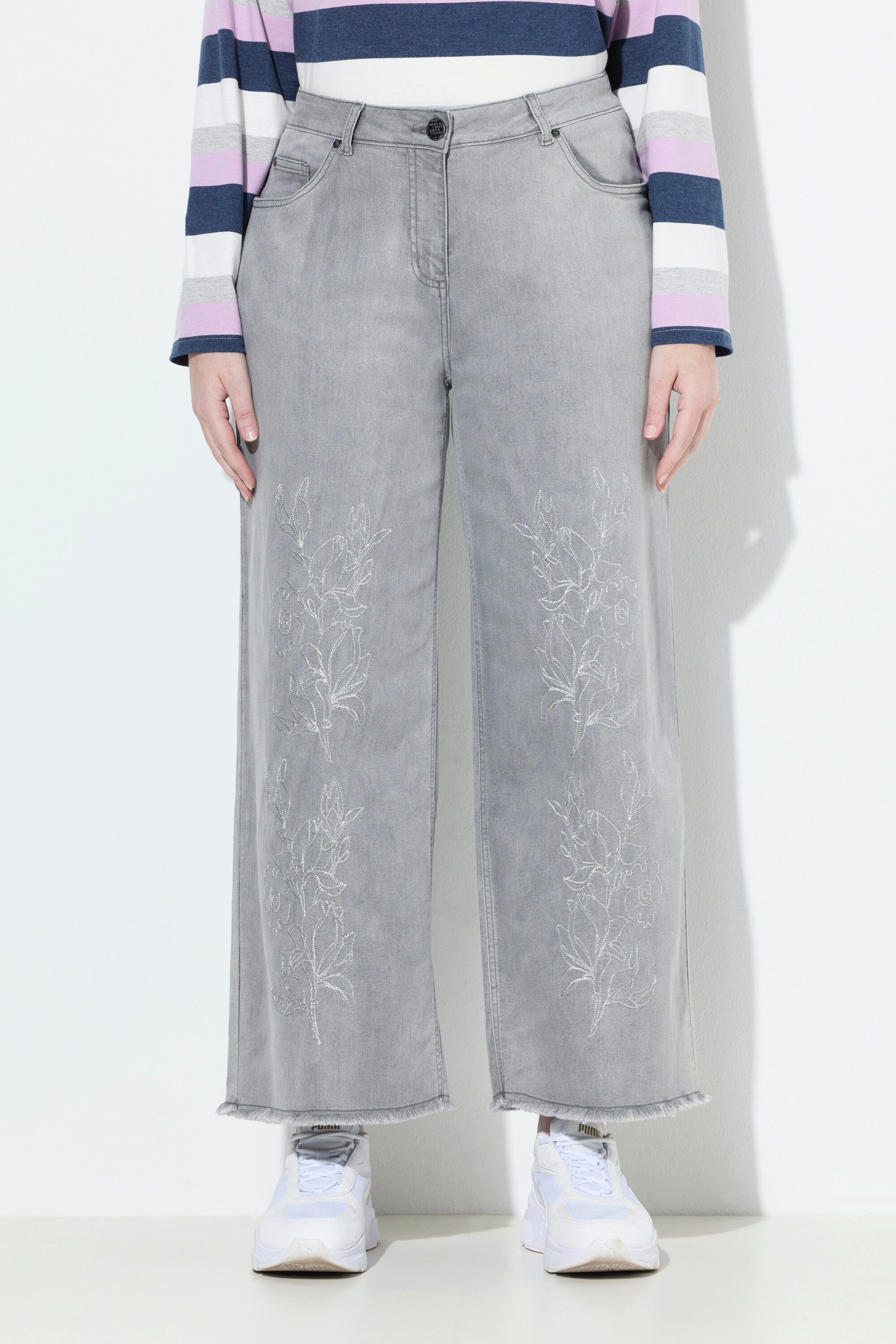 Ulla Popken 5-Pocket-Jeans Jeans Mary Stickerei günstig online kaufen