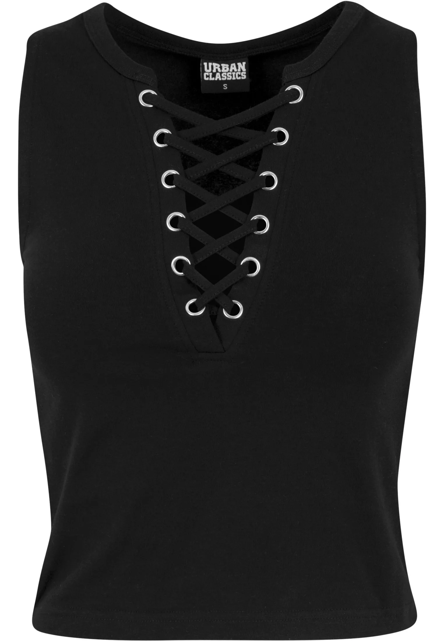 URBAN CLASSICS Muskelshirt "Urban Classics Damen Ladies Lace Up Cropped Top günstig online kaufen