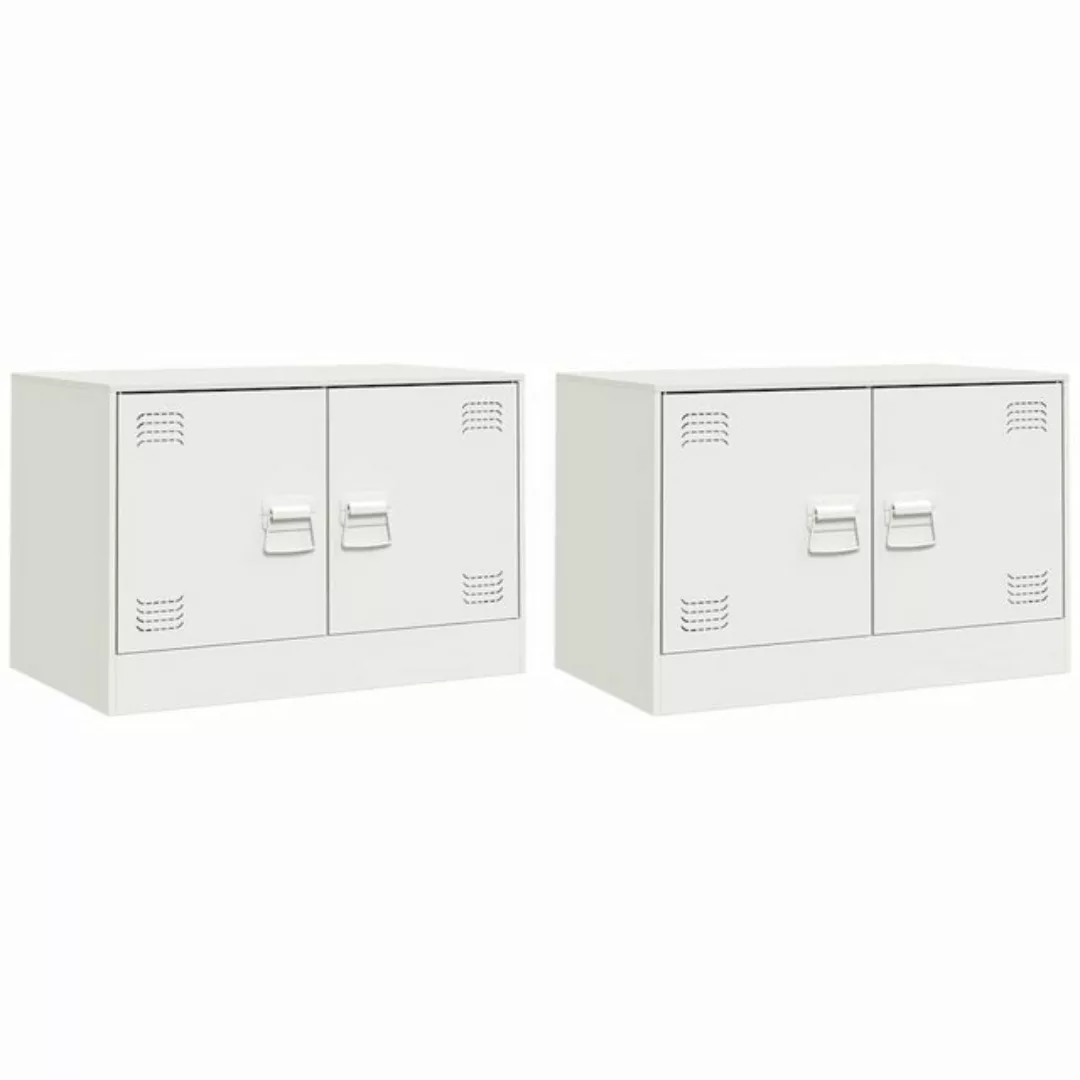 vidaXL TV-Schrank TV-Schränke 2 Stk. Weiß 67x39x44 cm Stahl günstig online kaufen