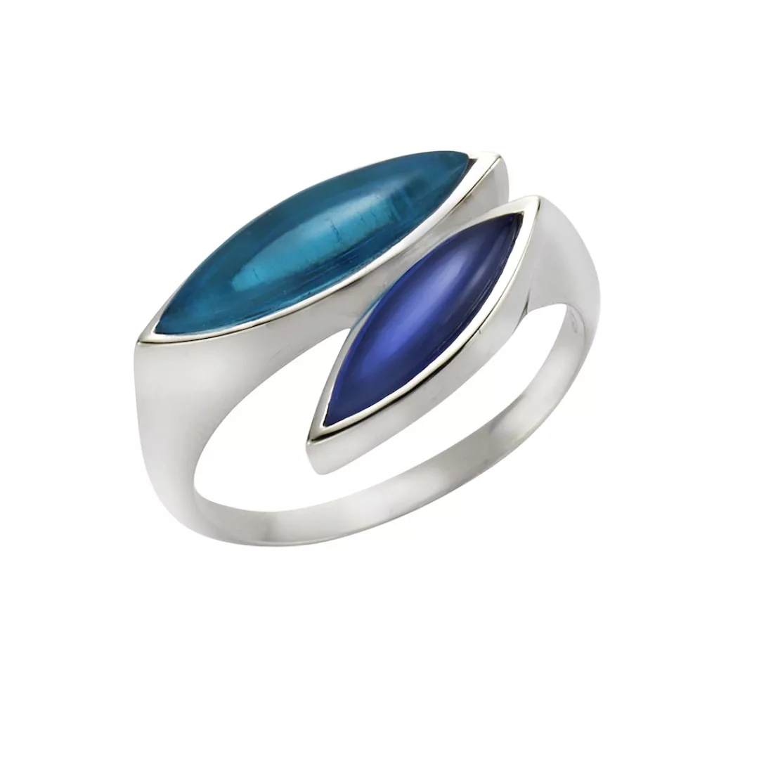 Jamelli Fingerring "925/- Sterling Silber Quarz blau (beh.)" günstig online kaufen