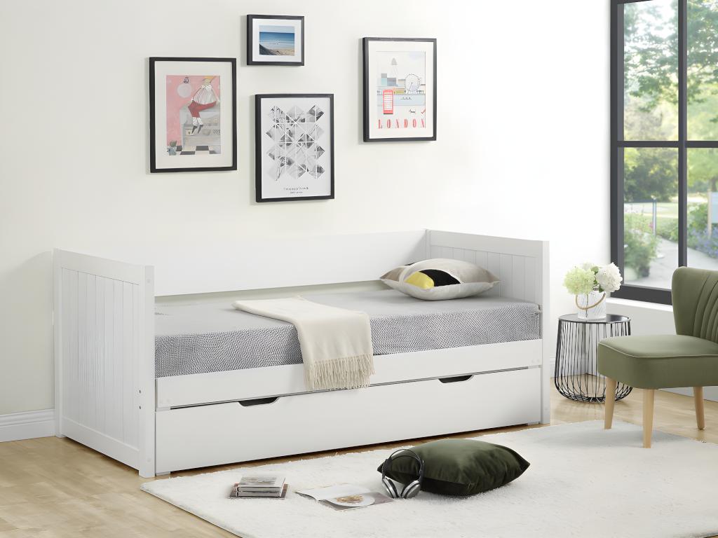 Ausziehbett - 90 x 190 oder 174 x 190 cm - mit ausziehbarem Lattenrost und günstig online kaufen