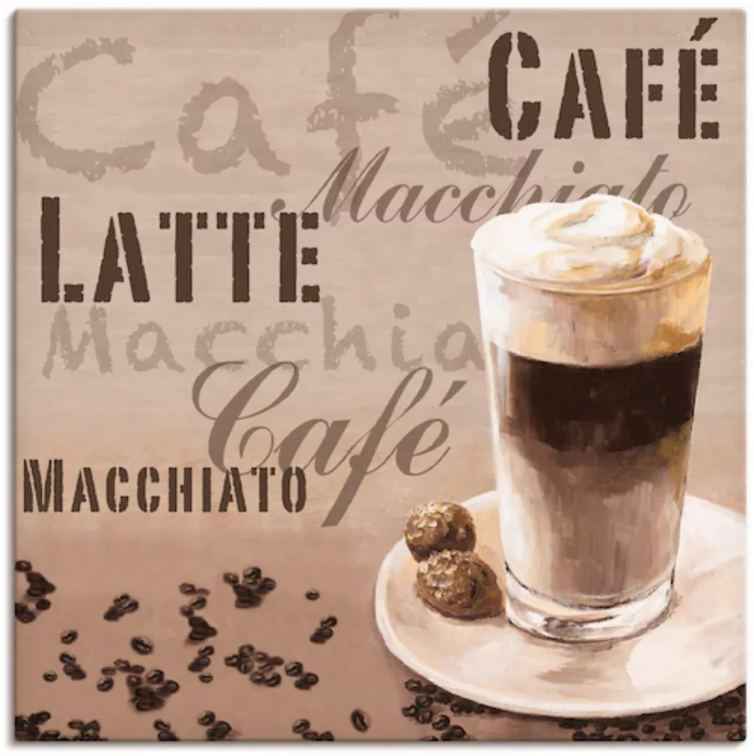 Artland Wandbild "Kaffee - Latte Macchiato", Getränke, (1 St.), als Leinwan günstig online kaufen