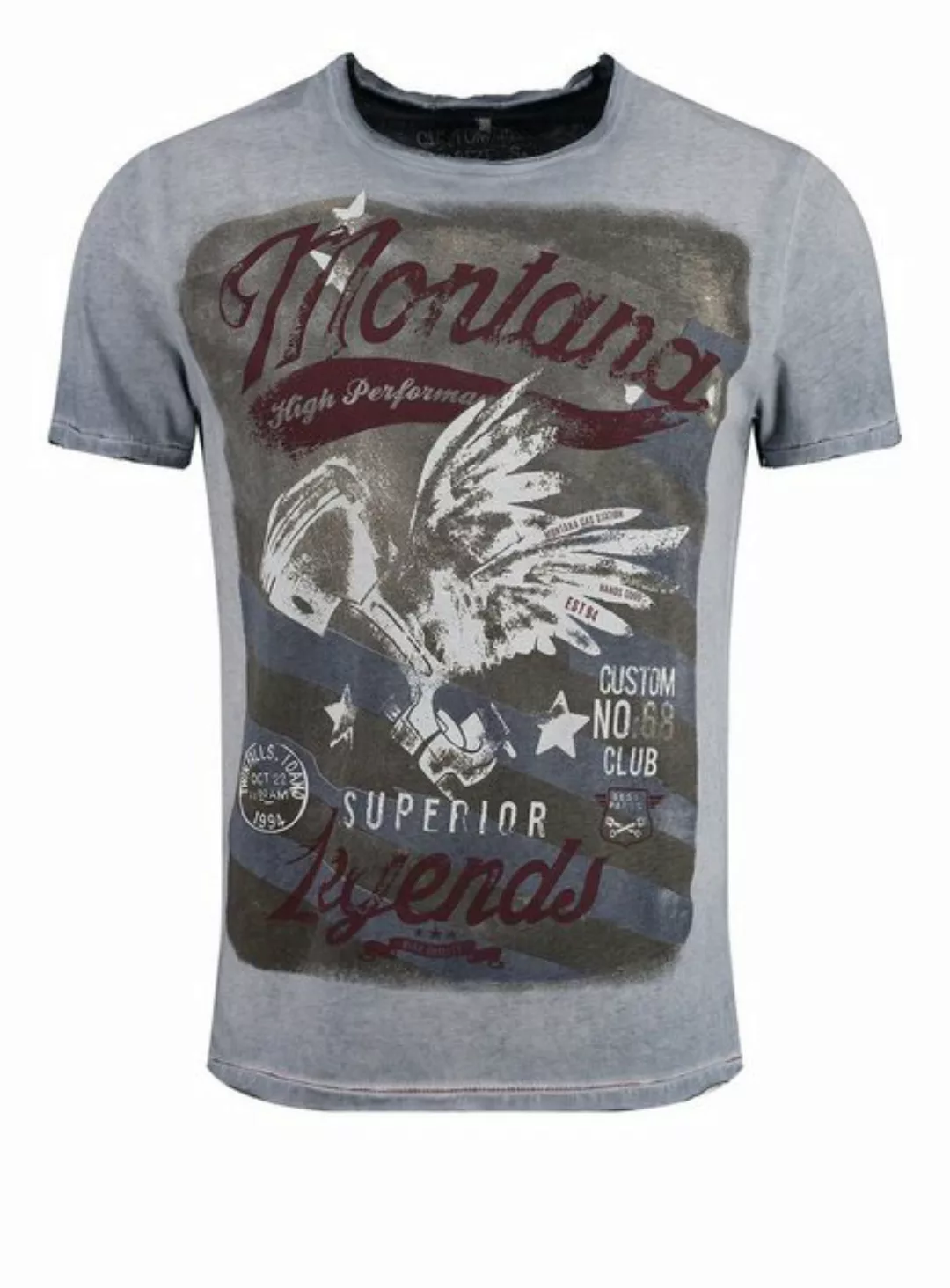 Key Largo T-Shirt T-Shirt Montana USA Biker Print Motiv vintage Look MT0018 günstig online kaufen
