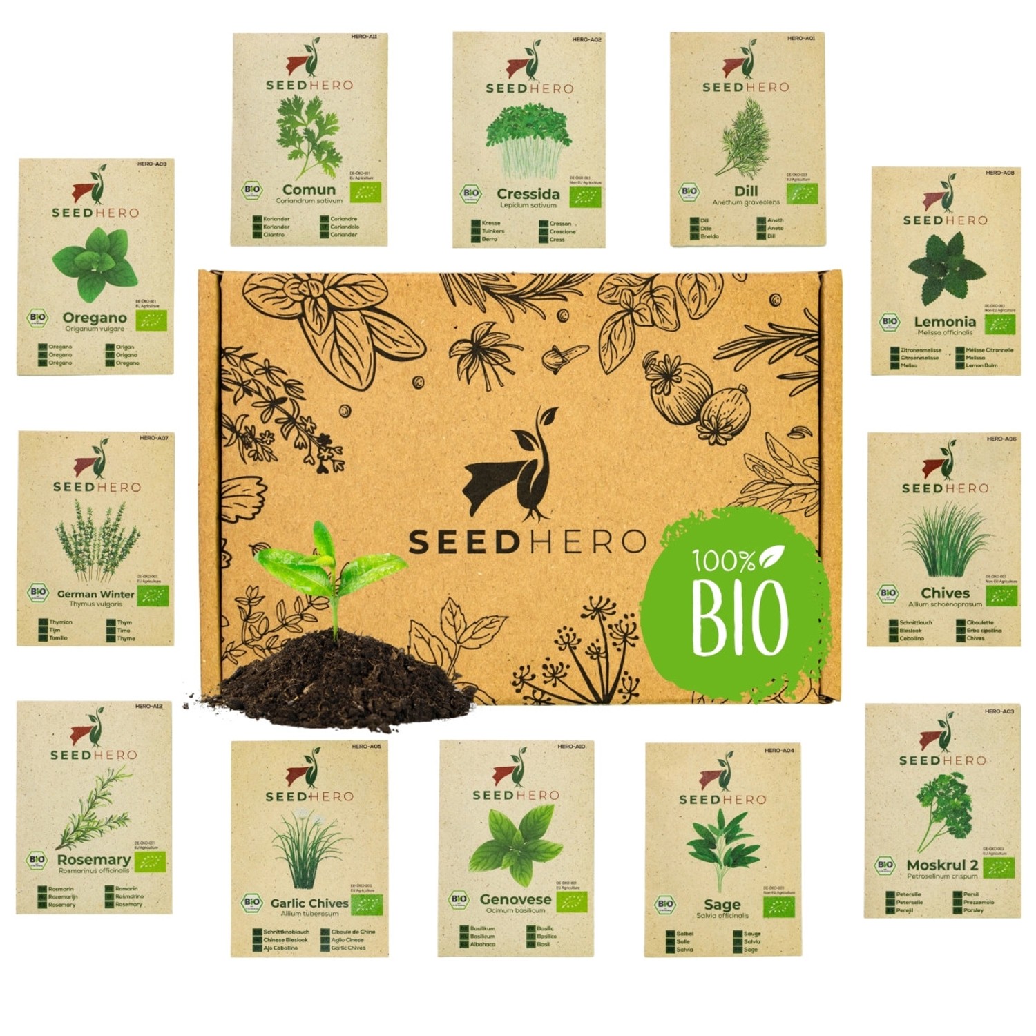 Seedhero BIO Kräutersamen Set Mit 12 Sorten günstig online kaufen