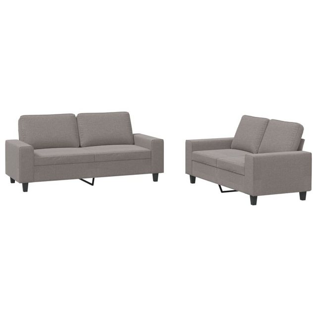 vidaXL Sofa Sofagarnitur Set mit Kissen Stoff, 2-tlg., Taupe günstig online kaufen