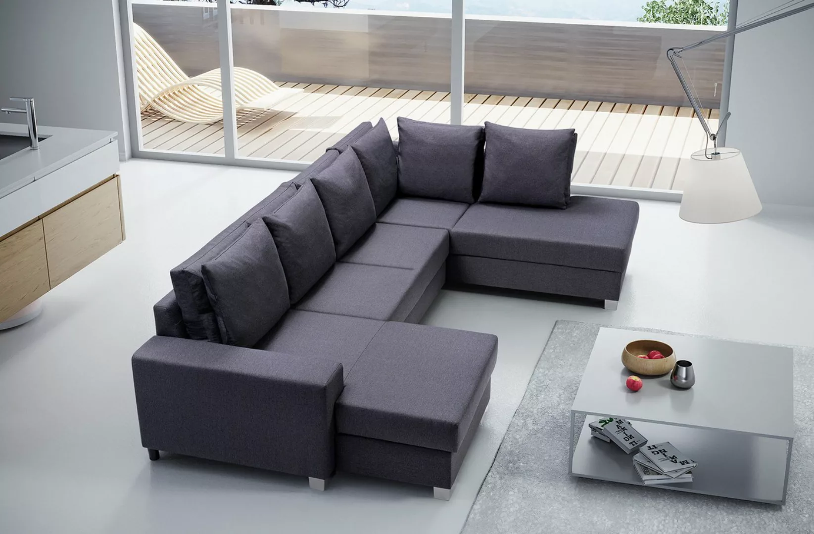 ALTDECOR Wohnlandschaft OXII, Couch mit Schlaffunktion, Wohnzimmer - Wohnla günstig online kaufen