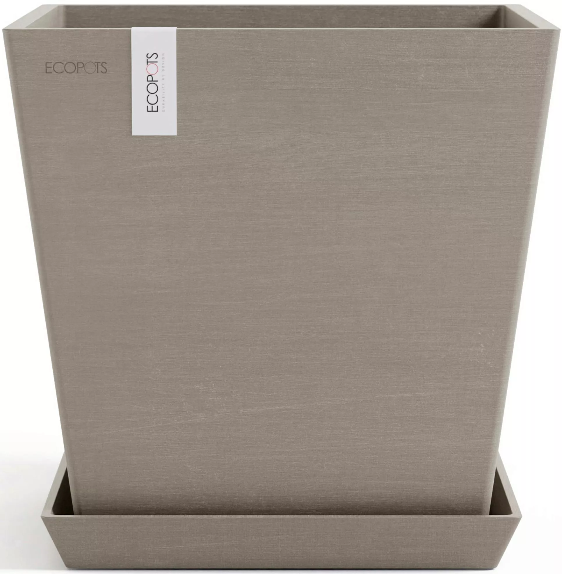 ECOPOTS Blumentopf "Rotterdam 25 + Wassersystem Taupe" günstig online kaufen