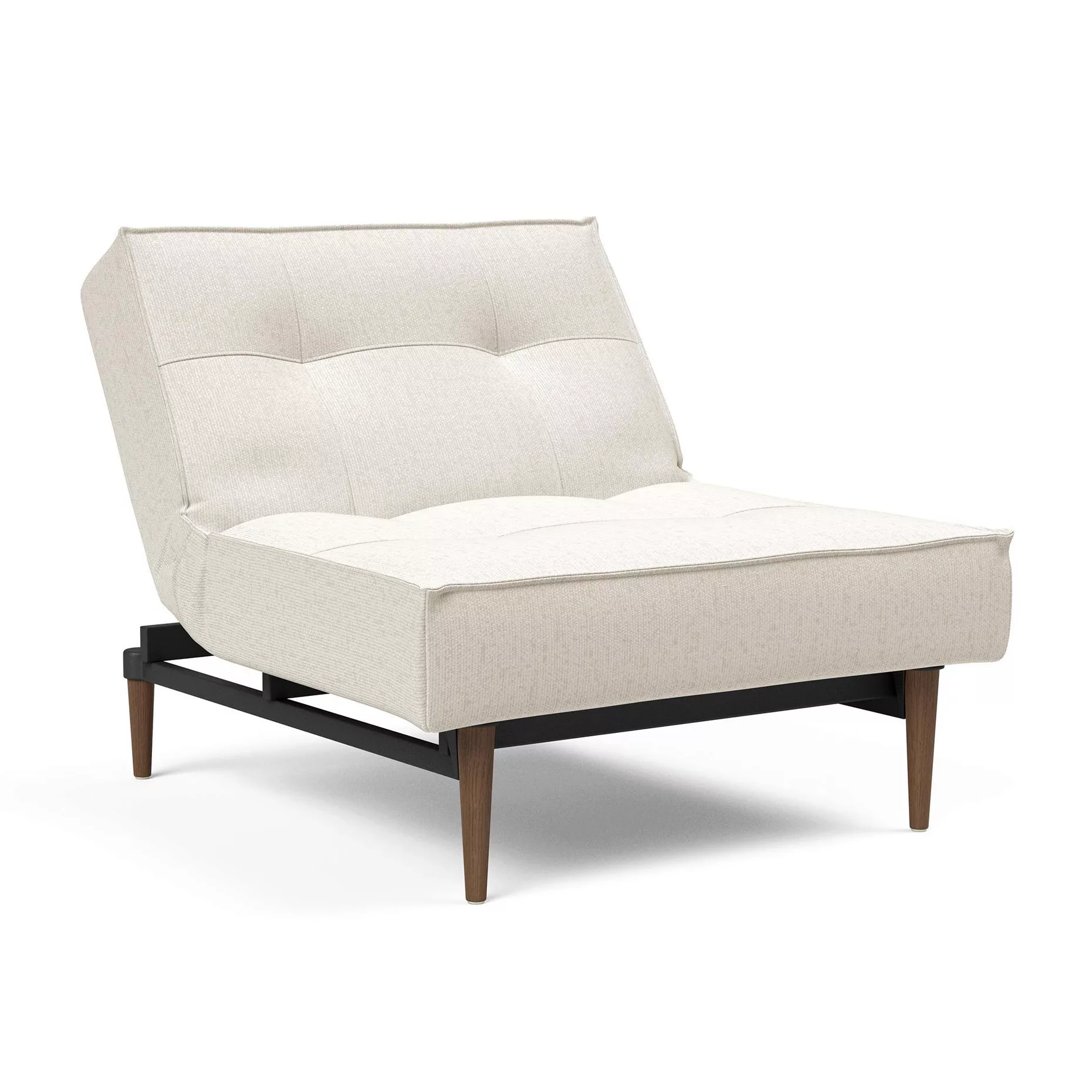 Innovation - Splitback Styletto Sessel Holz dunkel - off-white/Stoff 531 Bo günstig online kaufen