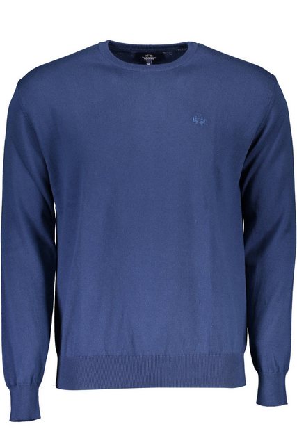 La Martina Strickpullover Elegantes Herrenhemd Blau mit Stickerei und Rundh günstig online kaufen