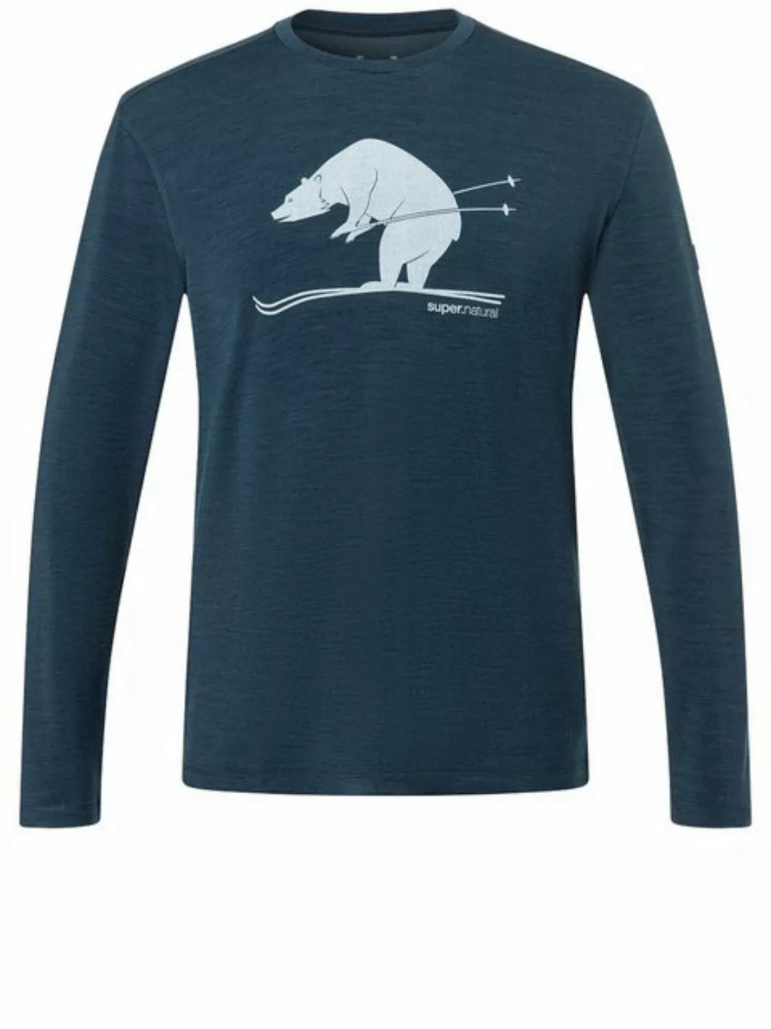 SUPER.NATURAL Sweatshirt für Herren, Merino SKIING BEAR BRUSH Ski Motiv, ca günstig online kaufen