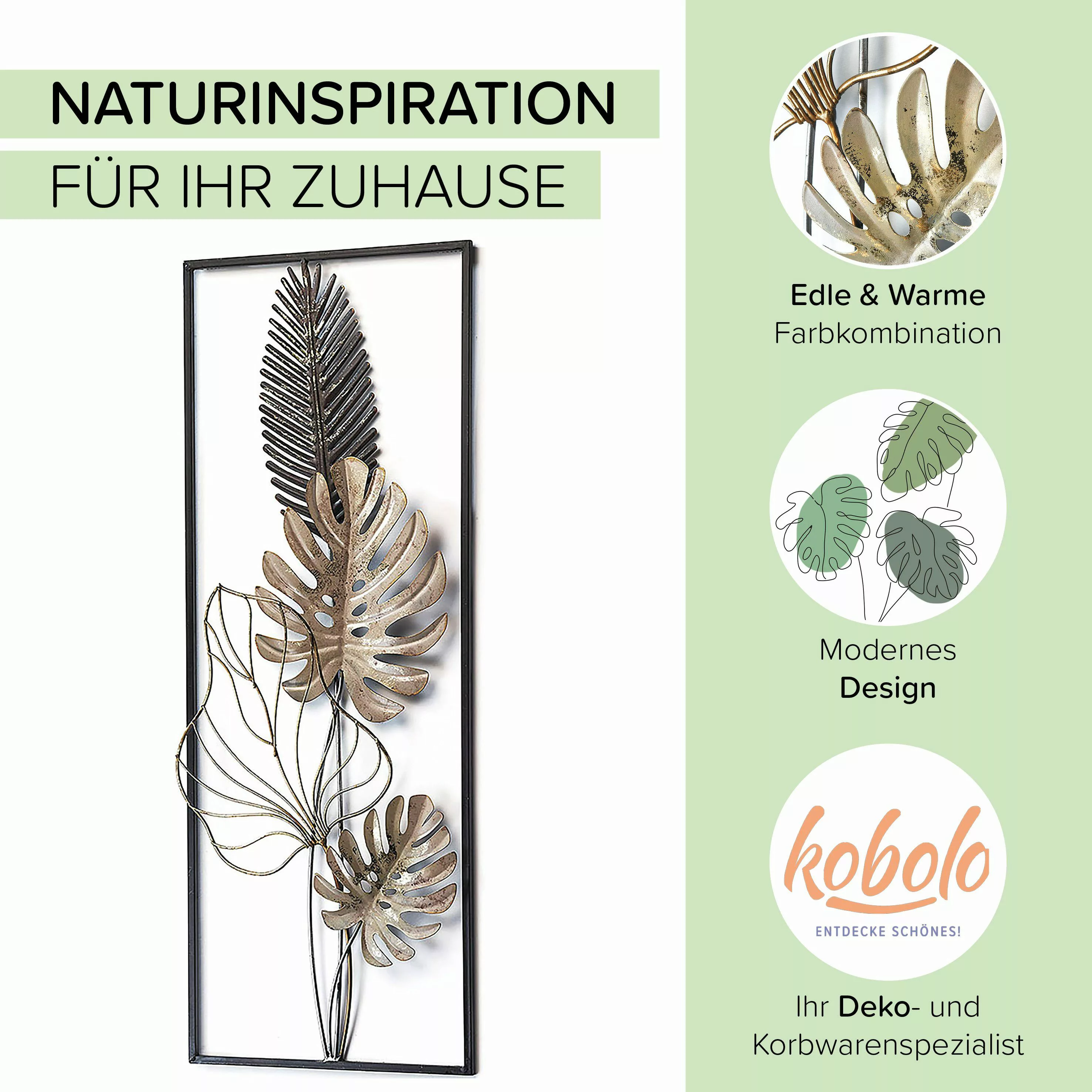 Kobolo Wandbild Metallbild Wanddekoration MONSTERA - günstig online kaufen