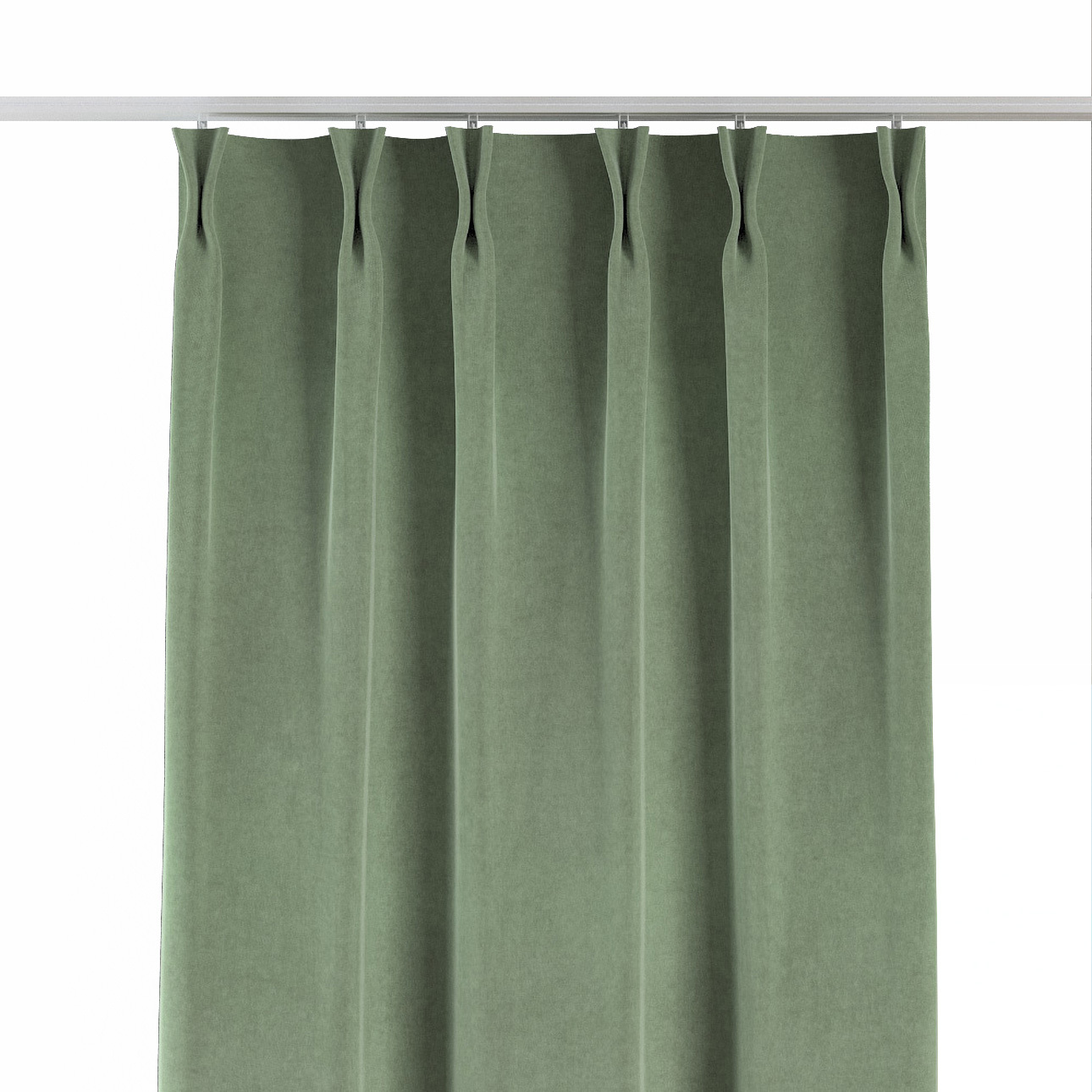 Vorhang mit flämischen 2-er Falten, grün, Crema (185-83) günstig online kaufen