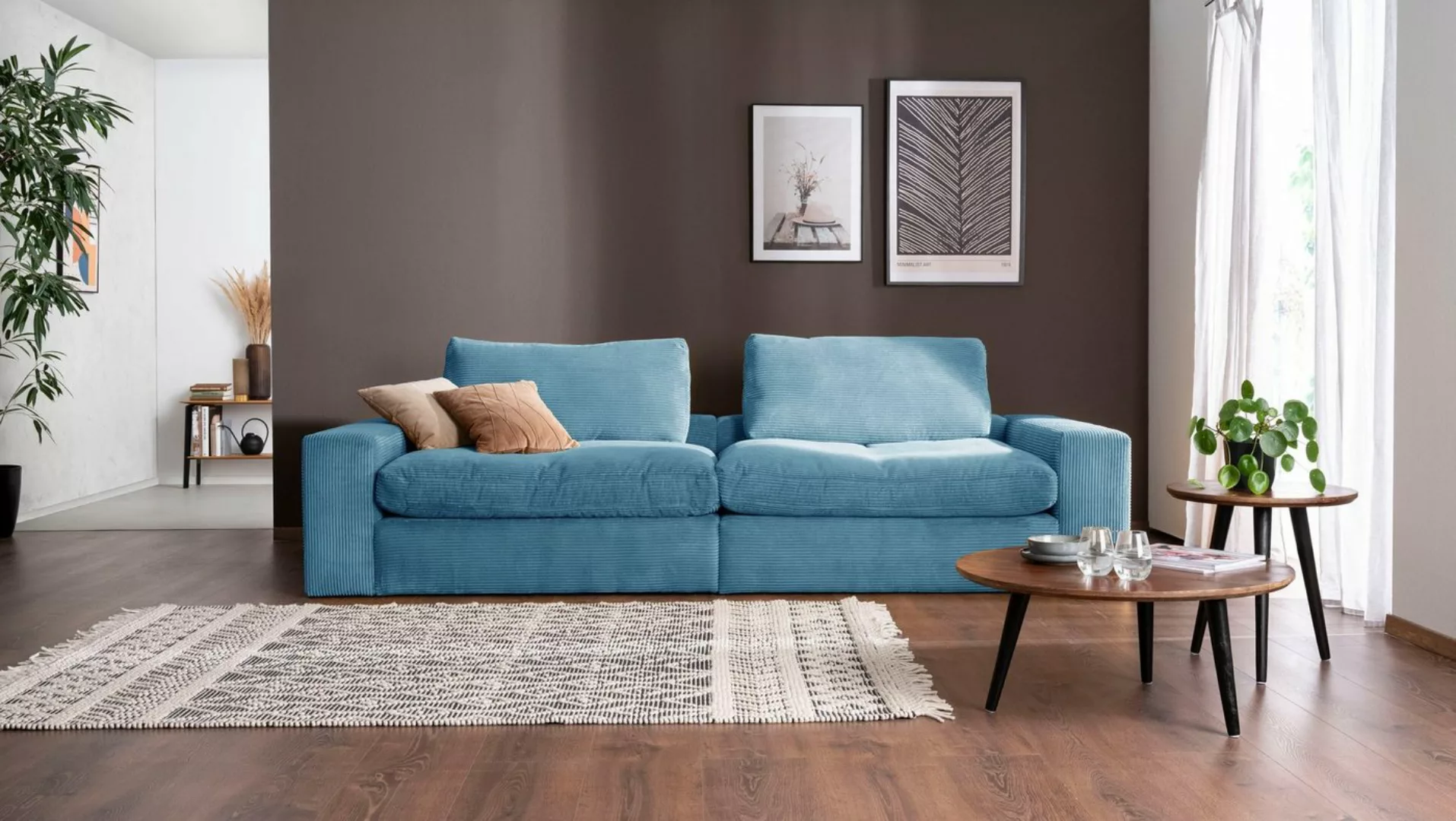 alina Big-Sofa Sandy, 266 cm breit und 98 cm tief, in modernem Cordstoff günstig online kaufen