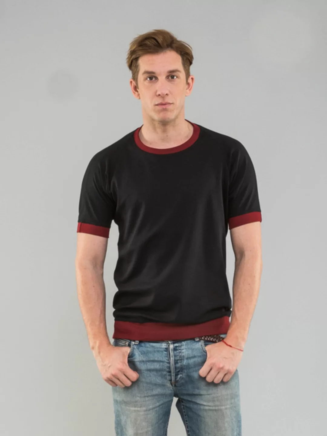 T-shirt Rundhals Mit Bündchen günstig online kaufen