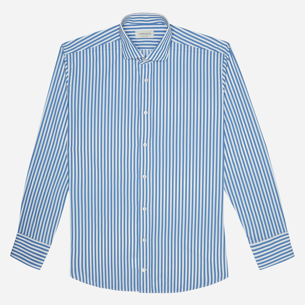 Hemd  streifen  hellblau lycra leinwandbindung, kragenform  modernisierter günstig online kaufen