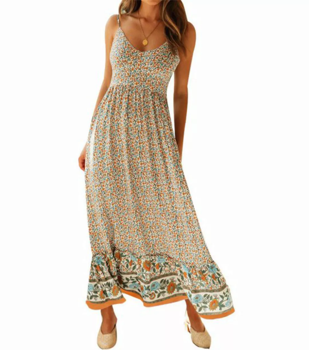 AFAZ New Trading UG Sommerkleid Sommerkleider Damen Kleid Bohemian Blumen 3 günstig online kaufen
