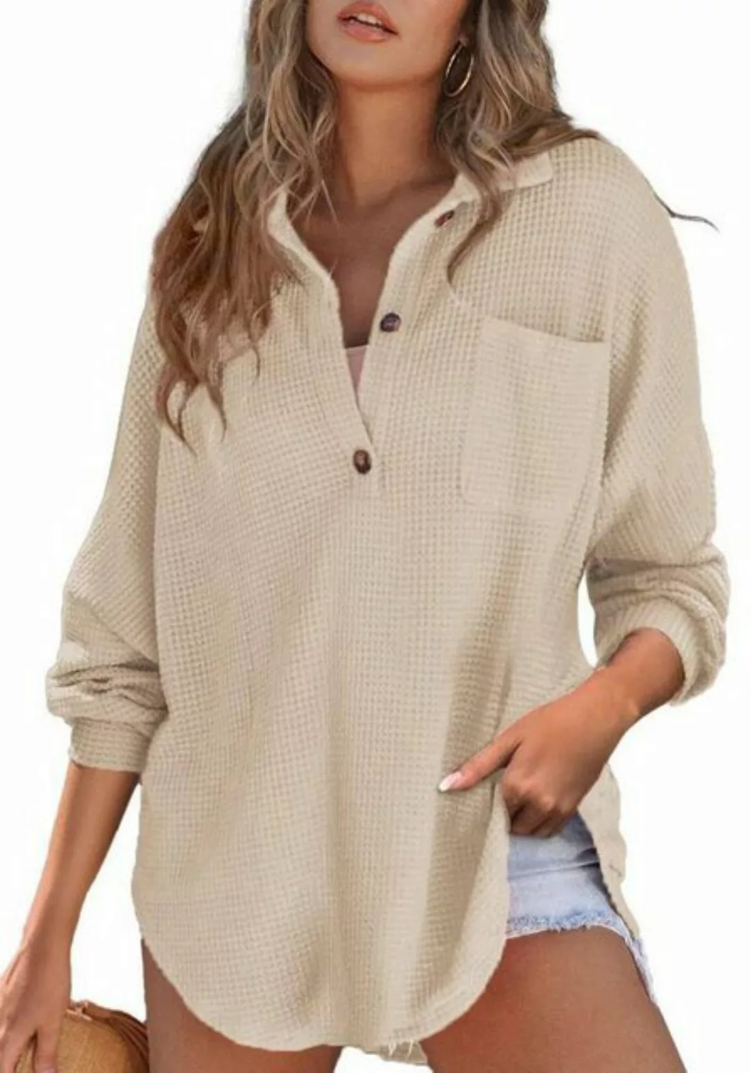 Nebelmeer Strickpullover Modisches Langarm-Shirt für Damen im Herbst und Wi günstig online kaufen