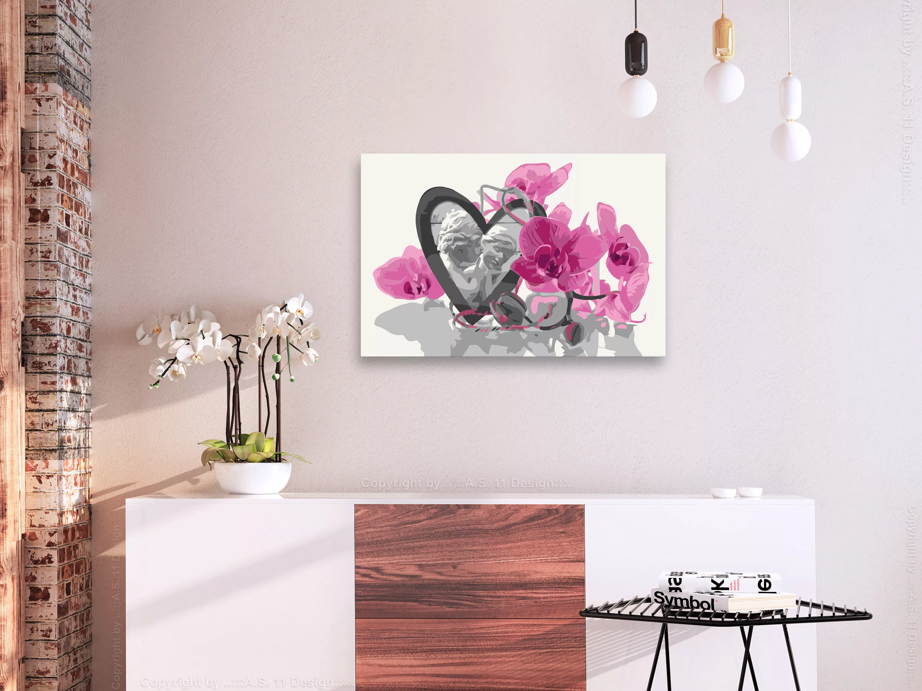 Malen Nach Zahlen - Engel (herz & Rosarote Orchidee) günstig online kaufen