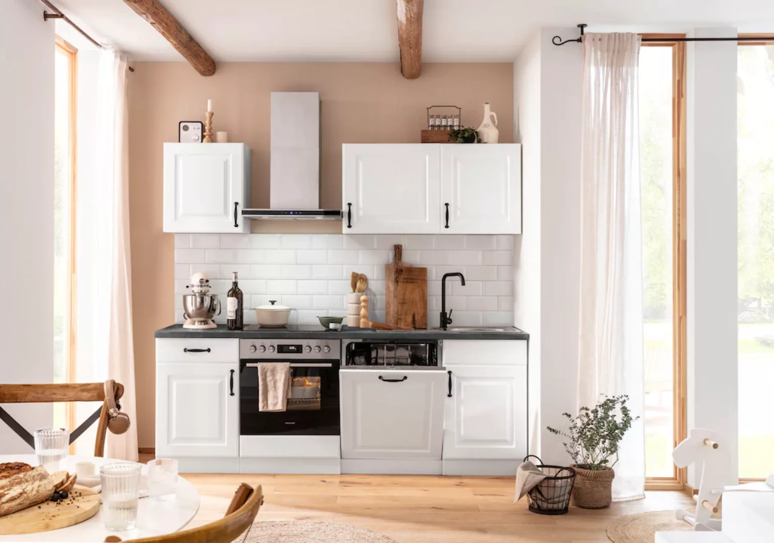 wiho Küchen Küchenzeile »Erla«, mit Hanseatic-E-Geräten, Breite 220 cm günstig online kaufen
